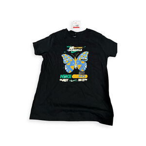 NWT Kids Nike Air Max T-Shirt Black/Blue Butterfly Graphic Size L